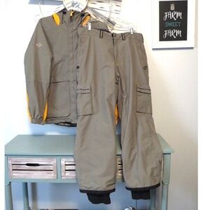Bonfire Snowboarding Silver Series Jacket & Pants 2 Piece Set Army Green XXL
